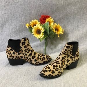 Steve Madden Leopard Print Calf Hair Ankle Boots